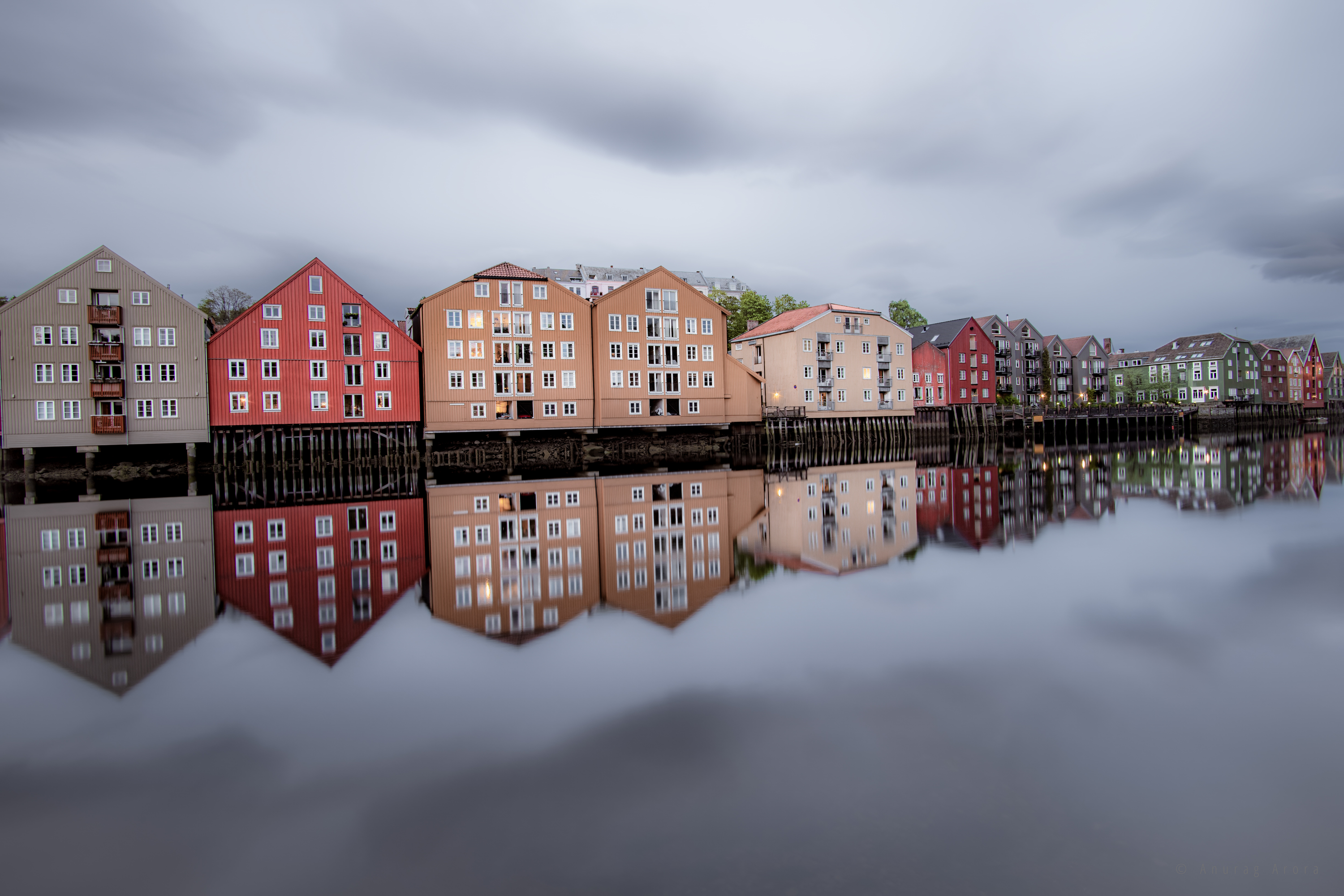Reflection in River Nidelva, Trondheim, Norway